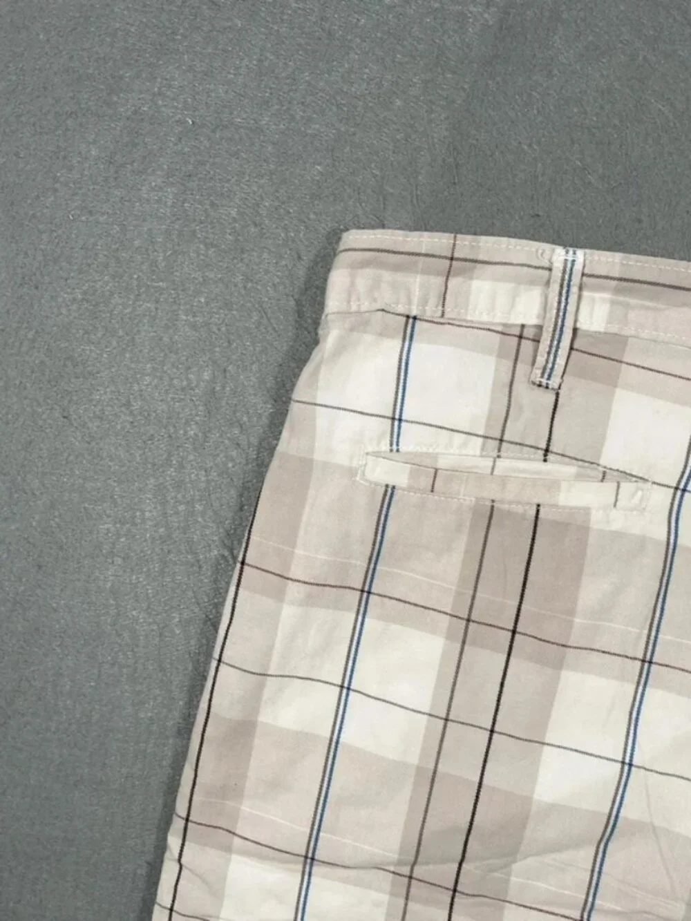 Lee Cream Chequered Chino Shorts Smart Casual Summer W36